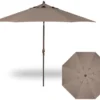 11' Collar Tilt Market Bronze Frame Taupe Canopy Umbrella