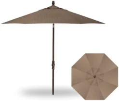 9' Collar Tilt Market Bronze Frame Ridge Canyon Canopy Umbrella