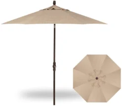 9' Collar Tilt Market Bronze Frame Ridge Beach Canopy Umbrella