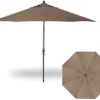 11' Auto Tilt Market Bronze Frame Ridge Canyon Canopy Umbrella