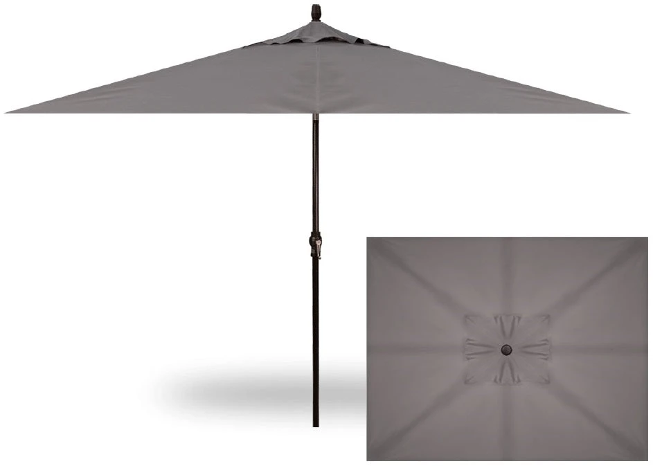 8' X 10' Rectangular Market Black Frame Charcoal Canopy Umbrella