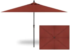 8' X 10' Rectangular Market Black Frame Henna Canopy Umbrella