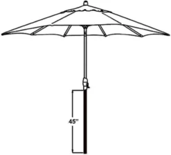 Treasure Garden 45" Bottom Umbrella Pole Replacements