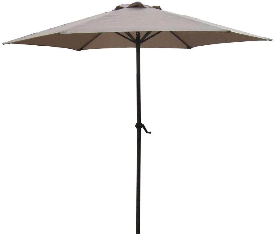 7.5' Market Bronze Frame Beige Canopy Umbrella