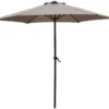 9' Market Bronze Frame Beige Canopy Umbrella