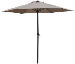 9' Market Bronze Frame Beige Canopy Umbrella