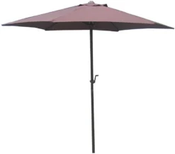 9' Market Bronze Frame Brown Canopy Umbrella