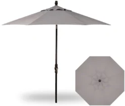 9' Collar Tilt Market Black Frame Boulder Canopy Umbrella