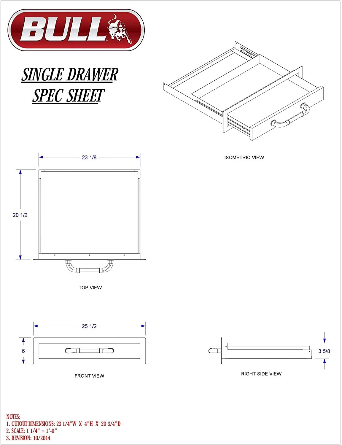 Bull Stainless Steel Accessory Storage Single Drawer - Image 2