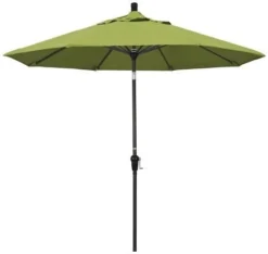 9' Auto Tilt Market Black Frame Macaw Canopy Umbrella Thin Pole