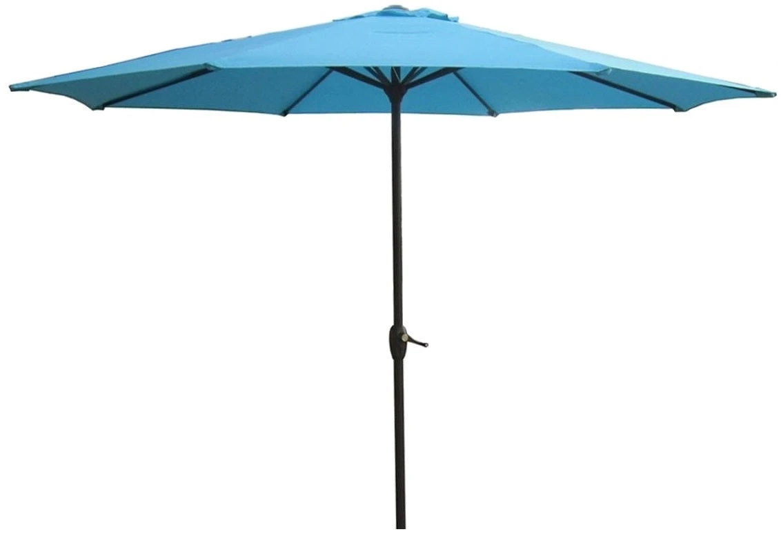 9' Market Black Frame Blue Canopy Umbrella