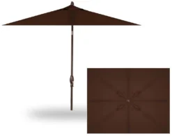 8' X 10' Rectangular Market Bronze Frame Walnut Canopy Umbrella
