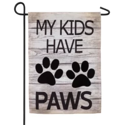 "My Kids Have Paws" Burlap Boutique™ Garden Flag