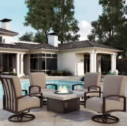 Hom Havenhill Cushioned Timber Fire Pit Chat Sets