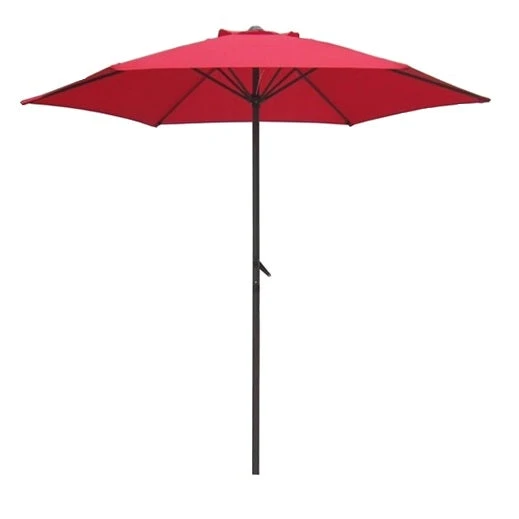 7.5' Market Bronze Frame Red Canopy Umbrella