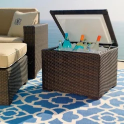 Wicker Aspen Ice Chest End Table