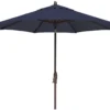 9' Auto Tilt Market Bronze Frame Indigo Canopy Umbrella