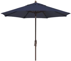 9' Auto Tilt Market Bronze Frame Indigo Canopy Umbrella