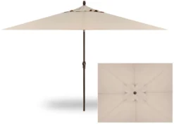 6.5' X 10' Rectangular Market Bronze Frame Champagne Canopy Umbrella