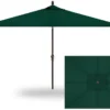 6.5' X 10' Rectangular Market Bronze Frame Forest Green Canopy Umbrella