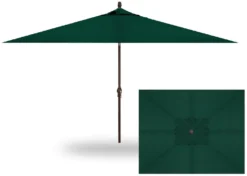 6.5' X 10' Rectangular Market Bronze Frame Forest Green Canopy Umbrella