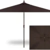 6.5' X 10' Rectangular Market Bronze Frame Walnut Canopy Umbrella