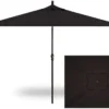 6.5' X 10' Rectangular Market Black Frame Black Canopy Umbrella