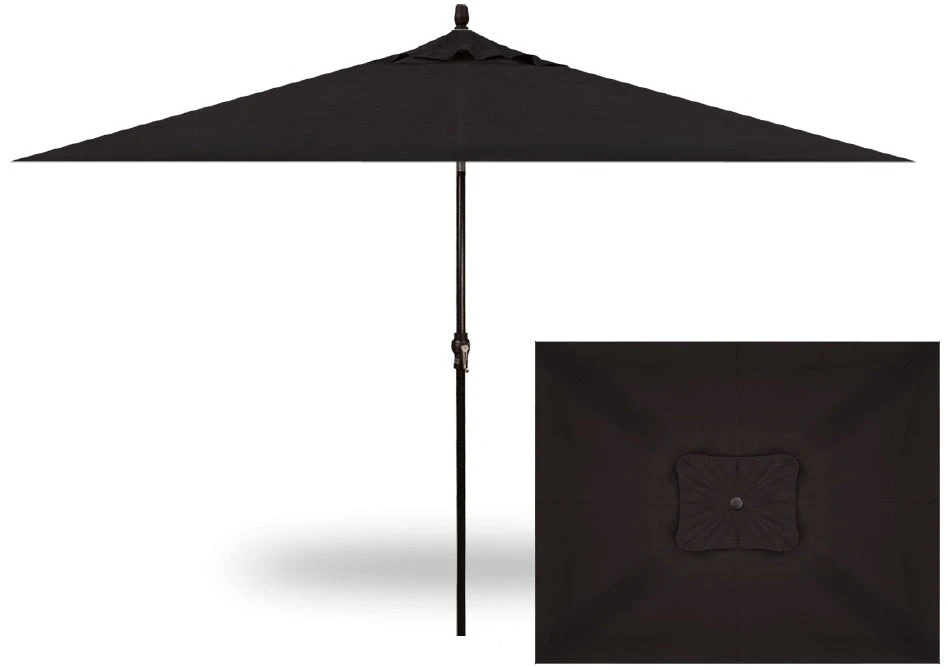6.5' X 10' Rectangular Market Black Frame Black Canopy Umbrella