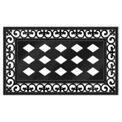 Sassafras Fleur-de-Lis Scroll Rubber Floor Doormat Tray