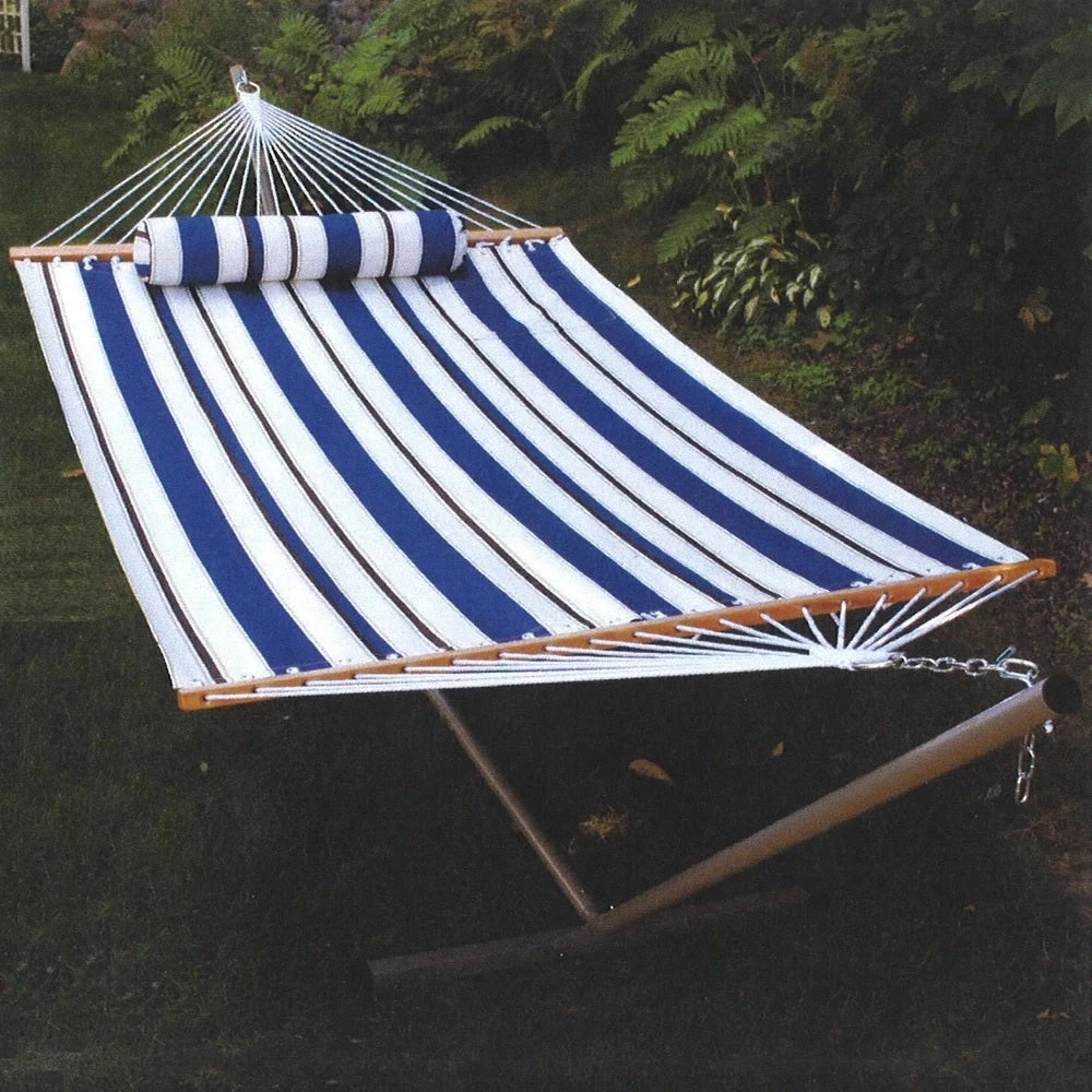 Single Fabric Hammock With Stand And Pillow - Image 7