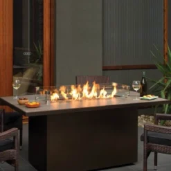 48" X 32" Midnight Rectangular Aluminum Fire Table
