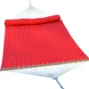 13' Quilted Red Stripe Hammock Bed With Bolster Pillow