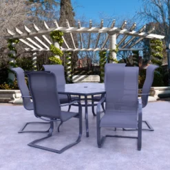 Dublin Gray Sling Spring Patio Dining Sets