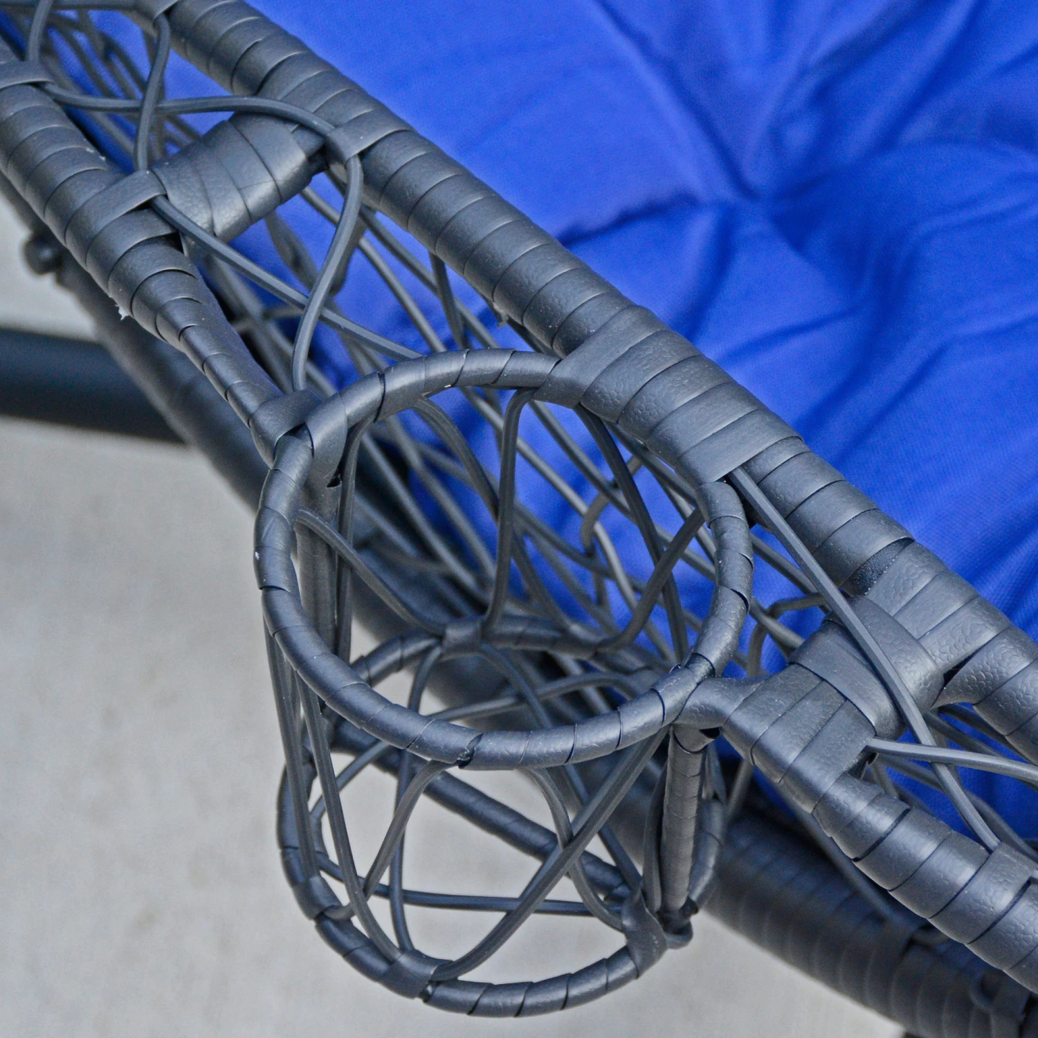 Hanging Cushioned Rattan Wicker Egg Chair And Stand - Image 6