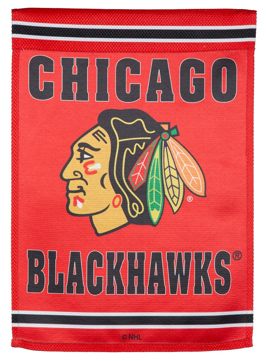 Embossed Suede Chicago Blackhawks Garden Flag - Image 4