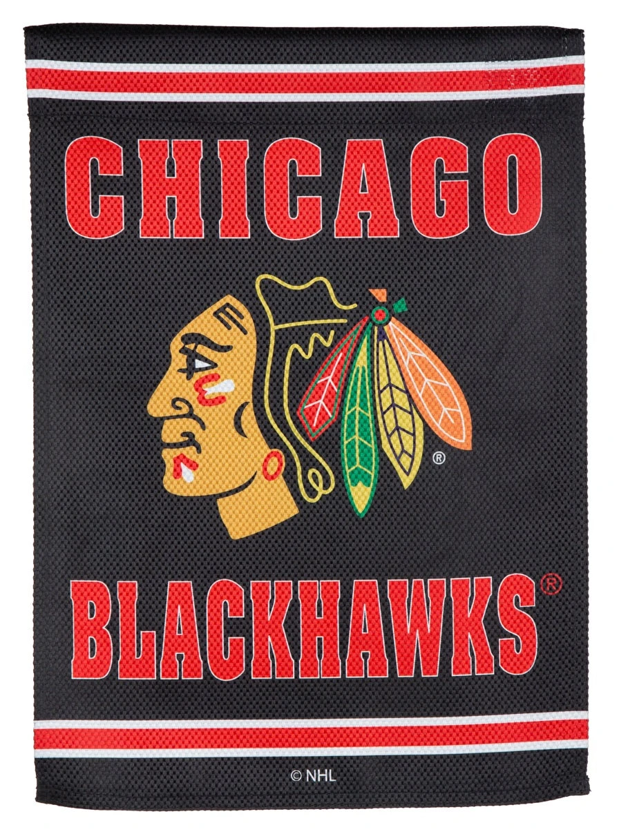 Embossed Suede Chicago Blackhawks Garden Flag - Image 3