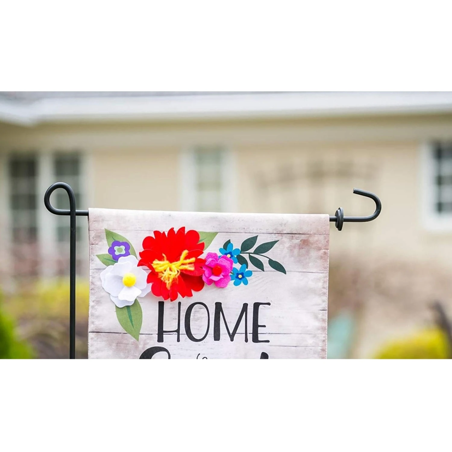 Black Garden Flag Stand With Rubber Stopper - Image 3