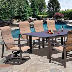 Horizon Brown Padded Sling Dining Set