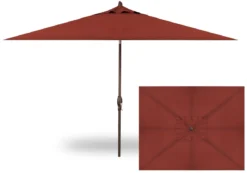 8' X 10' Rectangular Market Bronze Frame Terra Cotta Canopy Umbrella
