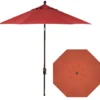 9' Auto Tilt Market Bronze Frame Pottery Canopy Umbrella Thin Pole