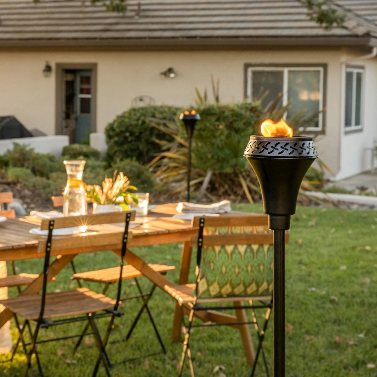 65" Black Metal Large Flame Island King TIKI® Torch - Image 5