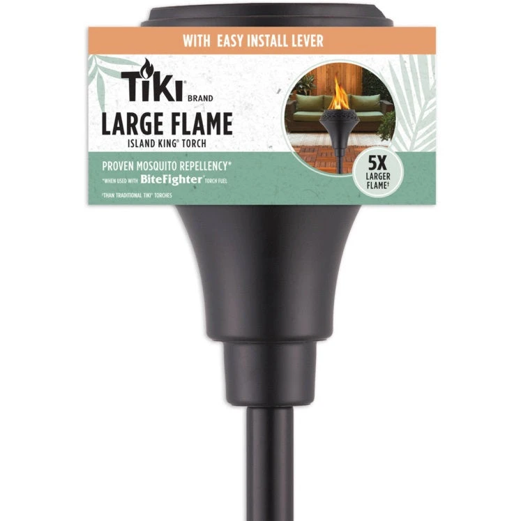 65" Black Metal Large Flame Island King TIKI® Torch - Image 7