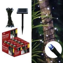 Solaris® Solar Powered String Of 60 White LED Lights