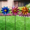Floral Wind Spinner Garden Stakes