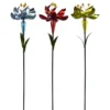 Spinning Glass And Metallic Flower Stakes
