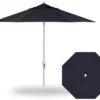 9' Auto Tilt Market White Frame Navy Canopy Umbrella Thin Pole