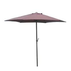 7.5' Market Bronze Frame Brown Canopy Umbrella